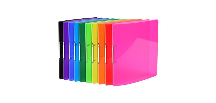 Classeur 2 anneaux plastifié Exacompta Iderama  A4 - Dos 1,5 cm couleurs assorties