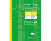 Copies doubles sous étui 16,5x21cm 200 pages non perforées petits carreaux + marge - Blanc