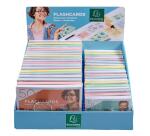 Prés. Comp. avec 38 paquets de 50 flashcards sous film + anneau - bristol ligné perforé - A6 et A7 - Couleurs assorties