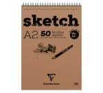 Sketch bloc spiralé 50F A2 90g - Blanc