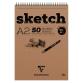 Sketch bloc spiralé 50F A2 90g - Blanc