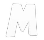 Letter 12cm, M. - Wit