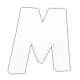 Petite lettre M 12cm - Blanc
