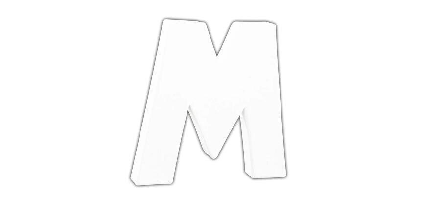 Letter 12cm, M. - Wit