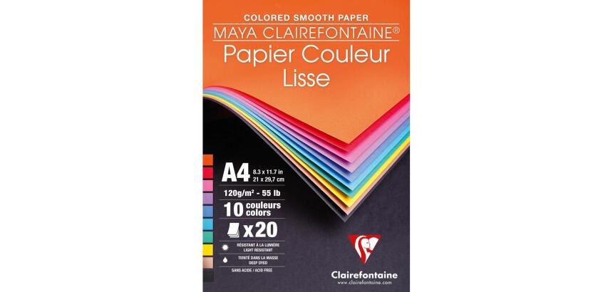 Maya bloc collé 20F A4 120g - Assortiment vif