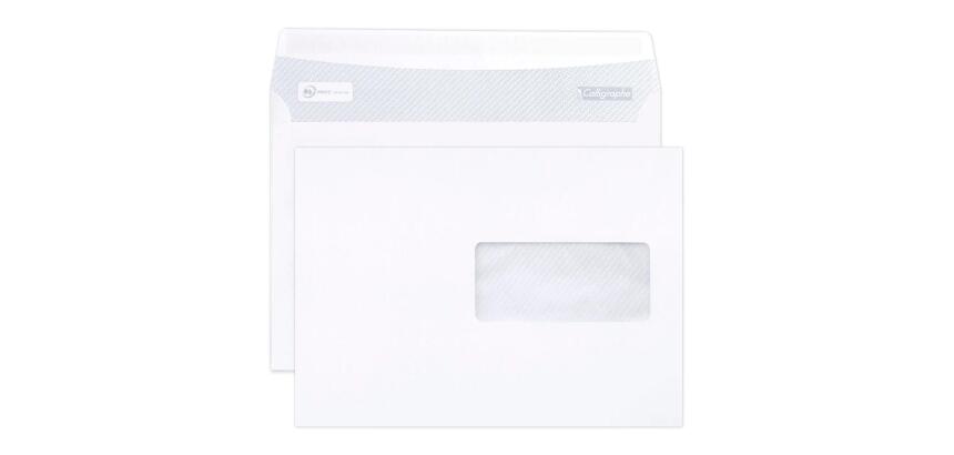 Enveloppe Clairefontaine 80 g/m² blanche avec bande de protection - Boîte de 500