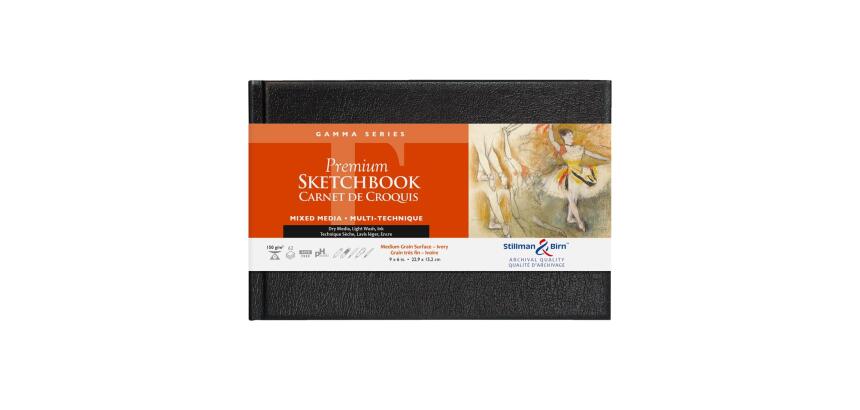 Gamma Series carnet rembordé rigide 62F 22,9x15,2cm 150g - Ivoire