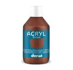 Darwi Flacon de 250 ml de Peinture Acrylique Universelle Brillante - Marron foncé