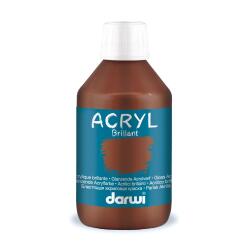 Darwi Flacon de 250 ml de Peinture Acrylique Universelle Brillante - Marron foncé
