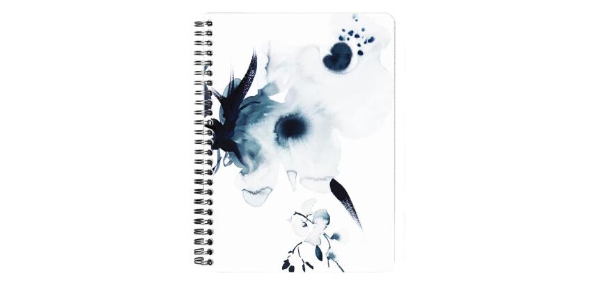Inkebana, Carnet reliure intégrale A5 14,8x21 cm, 120 pages, ligné, 3 intercalaires avec 6 poches, ass. - Multicolore