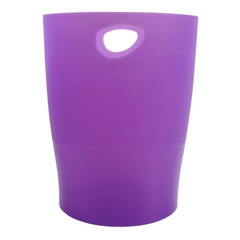 Papelera ECOBIN, 15 Litros + asas, 26,3 x26,3x33,5 cm - CHROMALINE (translucido) - Morado