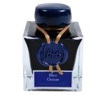 Encre 1670 à paillettes dorées 50ml - Bleu océan