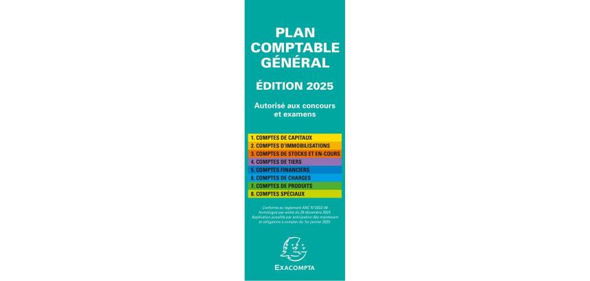 Plan comptable général accordéon 19x7,5cm - Vert