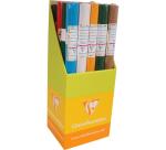 CARTON ONDULÉ, 20 rouleaux moyenne cannelure 300g/m2 au format 50x70cm (en présentoir) - Assortiment