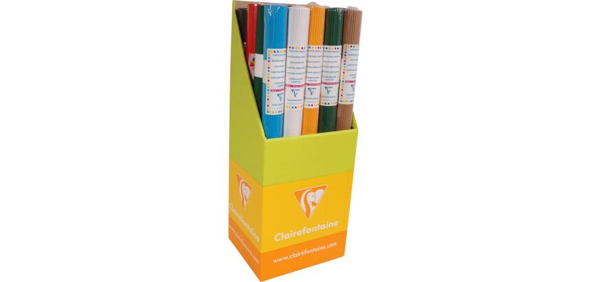 CARTON ONDULÉ, 20 rouleaux moyenne cannelure 300g/m2 au format 50x70cm (en présentoir) - Assortiment
