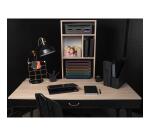 Módulo individual con 4 cajones con tope de seguridad y porta-etiquetas - 270x355x135 mm - Black Office - Negro/arlequín