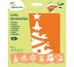 Set de 6 pochoirs enfants, Noël - Orange