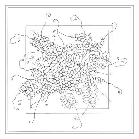 Carré 100% soie - 90x90cm Glycine - Blanc