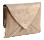 PLUME Pochette Enveloppe en Daim irisé 20x14cm - Or