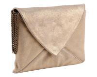 PLUME Pochette Enveloppe en Daim irisé 20x14cm - Or