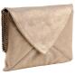 PLUME Pochette Enveloppe en Daim irisé 20x14cm - Or