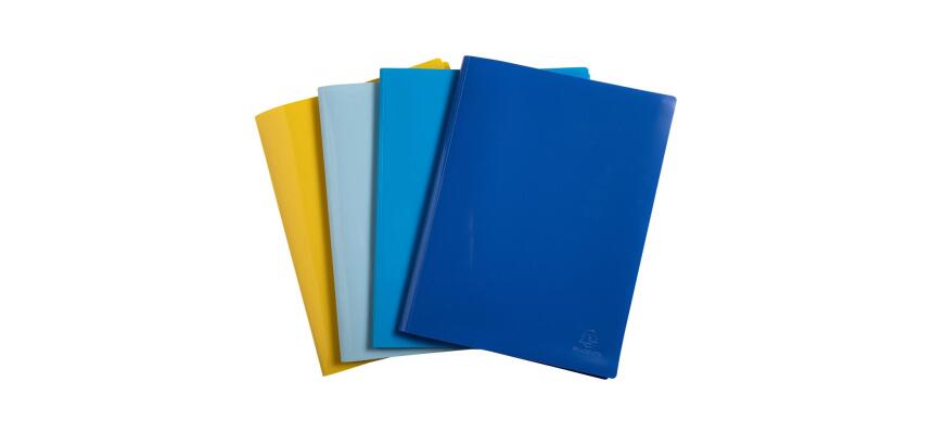 Carpetas de fundas Bee Blue reciclado semirígido 5/10e - (Vistas: 40 Fundas: 20) - 24x32 cm para A4 - Colores surtidos