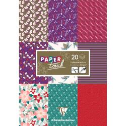 PAPIERS IMPRIMÉS, Bloc de 20 feuilles 200g/m2 au format 21x29,7cm - Hiver floral - Multicolore