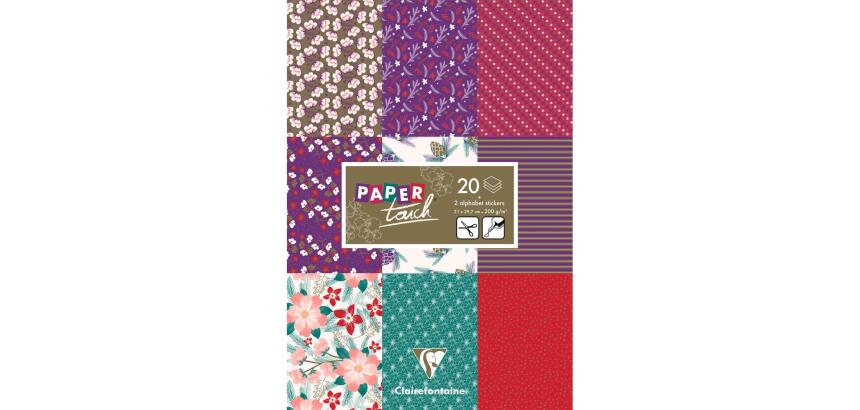 PAPIERS IMPRIMÉS, Bloc de 20 feuilles 200g/m2 au format 21x29,7cm - Hiver floral - Multicolore