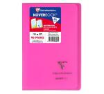 Carnet piqué Koverbook 11x17cm 96 pages petits carreaux couverture polypropylène transparent - Assortis