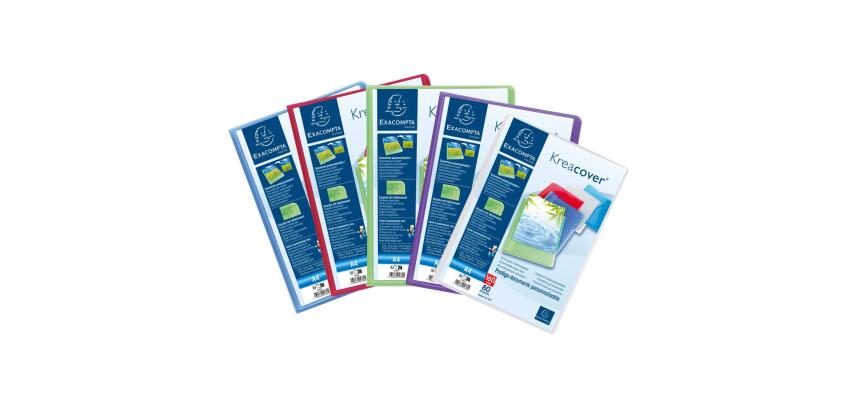 Protège-documents en polypropylène semi-rigide KreaCover® Chromaline 160 vues - A4 - Couleurs assorties