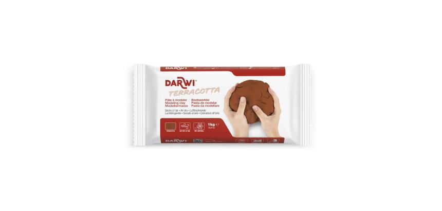 DARWI Pain de 1 kg de pâte auto-durcissante TERRACOTTA - Terracotta