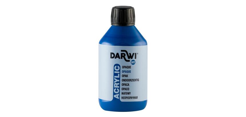 Darwi Flacon de 250 ml de Peinture Acrylique Universelle Opaque - Bleu foncé