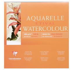 Etival Aquarellpapier feinkörnig, Block 4-seitig geleimt, 25 Blatt 300g, 24x24 cm