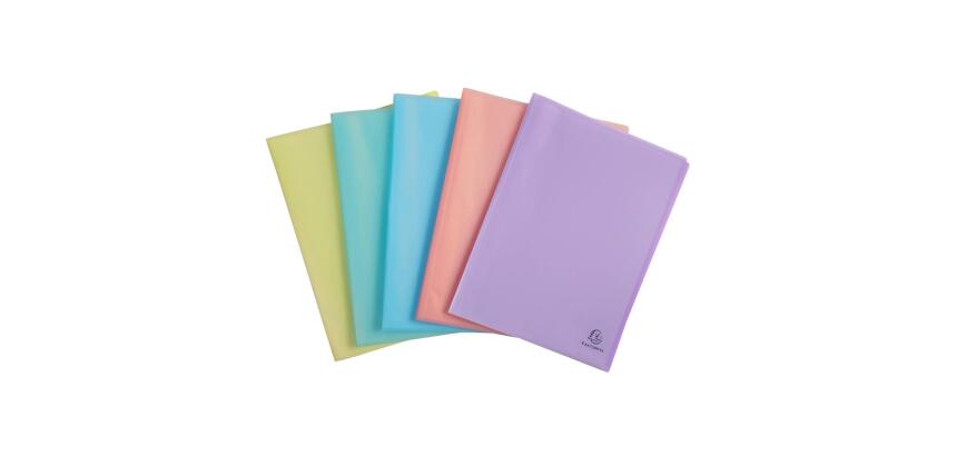 Protège-documents en polypropylène semi rigide Chromaline Pastel 100 vues - A4 - Couleurs assorties