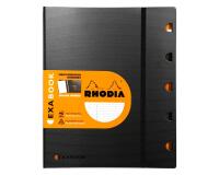 Exabook Rhodiactive rechargeable reliure intégrale A4+ 160 pages ligné+MC 80g - Noir