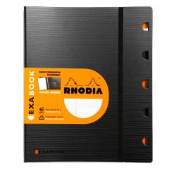 Exabook Rhodiactive rechargeable reliure intégrale A4+ 160 pages ligné+MC 80g - Noir