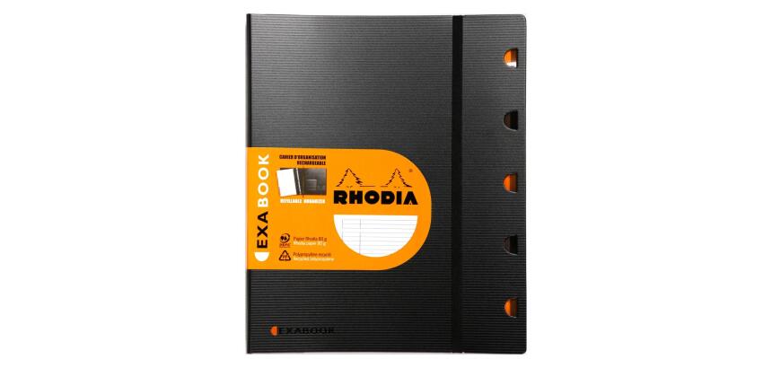 Exabook Rhodiactive rechargeable reliure intégrale A4+ 160 pages ligné+MC 80g - Noir
