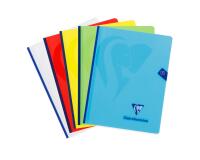 Cahier brochure cousue Mimesys 17x22cm 192 pages grands carreaux couverture polypropylène Couleur aléatoire - Assortis