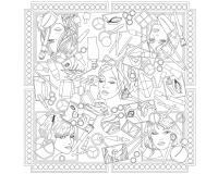 Carré 100% soie - 90x90cm Make-up - Blanc