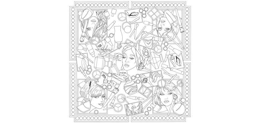 Carré 100% soie - 90x90cm Make-up - Blanc