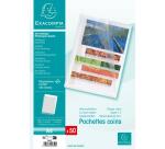 Sachet 50 pochettes coin polypropylène grainé 12/100e - A4 - Cristal