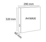 Classeur rembordé PVC 4 anneaux en D de 40mm en 3ème de couverture - A4 maxi