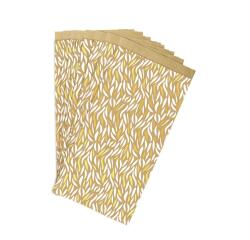 Sachet de 50 pochettes kraft, 12x24+4,5cm vagues - Blanc