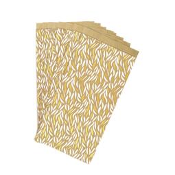 Sachet de 50 pochettes kraft, 12x24+4,5cm vagues - Blanc