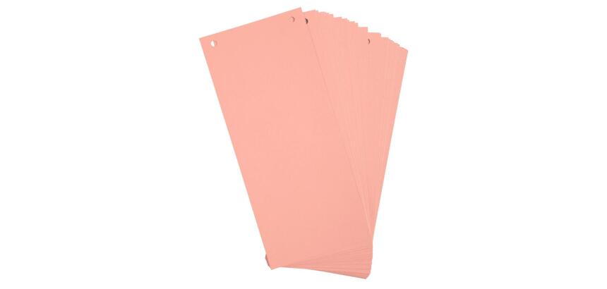 Paquet 100 fiches intercalaires horizontales unies perforées - 105x240mm
