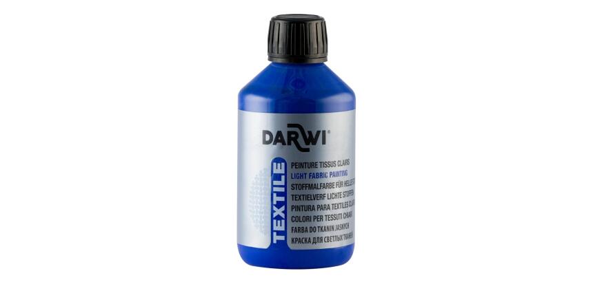 DARWI Flacon de 250 ml de Peinture Textile Opaque - Bleu outremer
