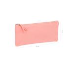 CUIR TEINTÉ Trousse plate 22x11 cm Corail
