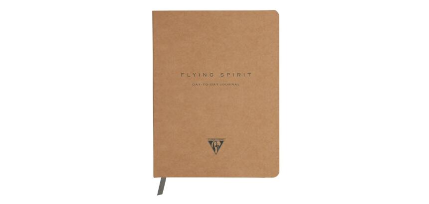 Flying Spirit, Kraft, DaytoDay journal 19x25 cm, 192 pages, dot, pochette à soufflet au dos, marquepage, fermeture élastique, ass. - Kraft