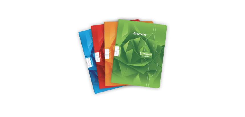 Cahier d'exercices mensuels piqué 7000 17x22 cm 64 pages grands carreaux 70 g - Assortis