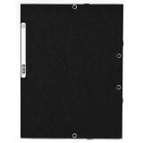 3-flap folder with elastic straps 355 gsm hard glazed mottled pressboard - A4 size